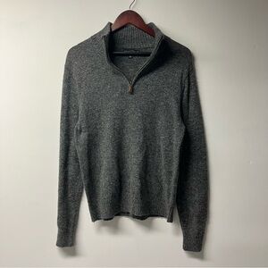 J. Crew Mercantile Mens Quarter Zip Lambs Wool Sweater Medium Mock Neck Preppy